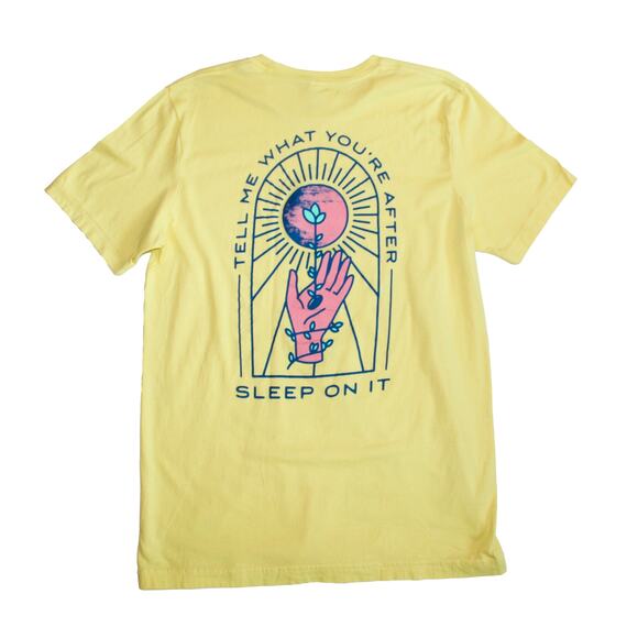 Bella + Canvas Sleep On It Graphic T-shirt Yellow - Picture 1 of 7